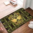 thumbnail image 5 of XMXT Non-Slip Polyester Bathroom Rugs Kitchen Door Mat, Death Tribe Skull Yellow Print Machine Washable Bath Mats Rug for Kitchen Shower Bathtub Decor, 15.7 x 23.6 inches, 5 of 9