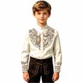 thumbnail image 4 of Toddler Boys Stand Collar Shirts Floral Print Button Down Long Sleeve Western Cowboy Fall Summer Casual Tops Tees for Kid Size 3-4T, 4 of 4