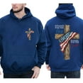 thumbnail image 5 of Unisex Hoodie, Stand for the Flag Kneel for the Cross Double-Sided Patriotic Christian Pullover, Faith and Freedom Graphic Hoodie for Men and Women, Sizes S–5XL, 5 of 7