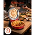thumbnail image 3 of 12 Inch Electric Pizza Oven 1200W Pizza Maker with Cordierite Stone 5 Mode Temperature Control Viewing Window Red, 3 of 10