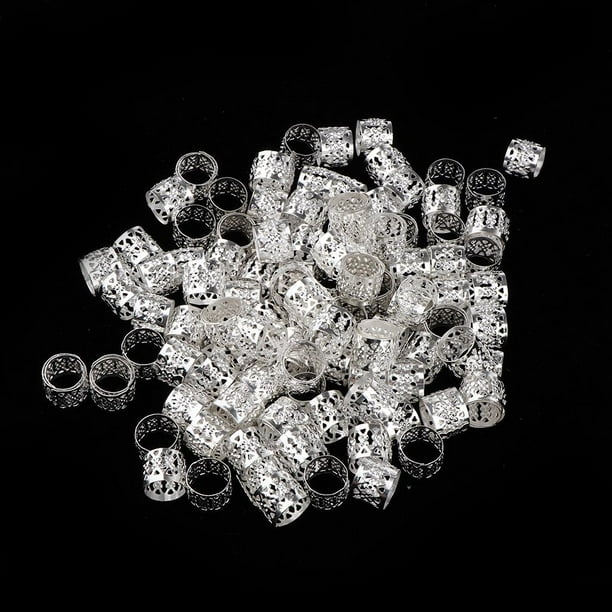 100x Anillos cabello Aros de Clips de cabello Aros 100 piezas shamjiam Dreadlock Beads para el cabello