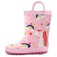 thumbnail image 2 of Kushyshoo Kids Rain Boots Uniorn Life Waterproof Printed Rubber Boots with Handles Size 8 Toddler Rain Boots, 2 of 5