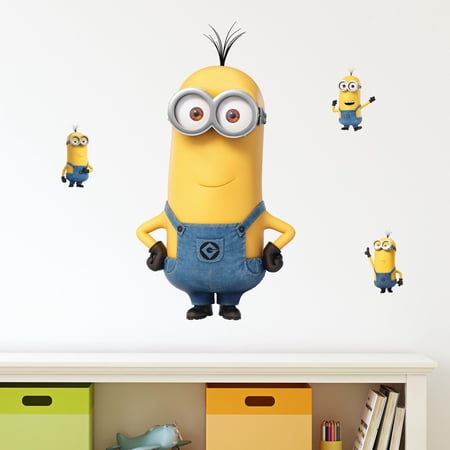 Despicable Me Minions Kevin Wall Decals – Set of 4 Vinyl Wall Stickers Bedroom Decorations – Peel and Stick Room Decor