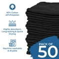 thumbnail image 3 of Dan River Shop Towel Black pack of 50 Reusable Heavy-Duty Shop Washcloth - 12x14in, 3 of 8