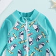 thumbnail image 4 of Ymyiu Toddler Swimsuit Boy Kid One Piece Rash Guard Swimsuit Jumpsuit Bathing Suits Boy Water Sport Long Sleeve Swimsuit UPF 50+ 9-12 Months (Sky Blue,9-12 Months), 4 of 5