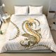 thumbnail image 4 of Juego de cama Tuatara maorí dorado lujoso estampado pastel LT01, 4 of 6