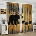 thumbnail image 4 of Funny Bear Blackout Curtains Vintage Rustic Forest Trees Wild Animal Black Brown Art Printed Bedroom Living Room Rod Pocket Decoration Window Drapes 2 Panels W21xL63in, 4 of 6