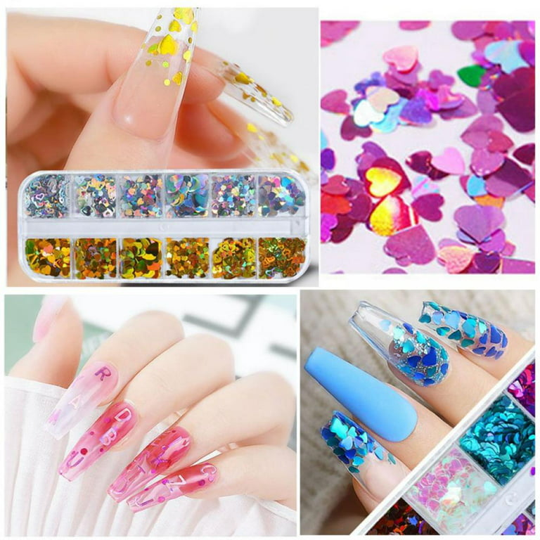 1 Box Aluminum Foil Nail Sequins For Nails Gold Silver Flakes