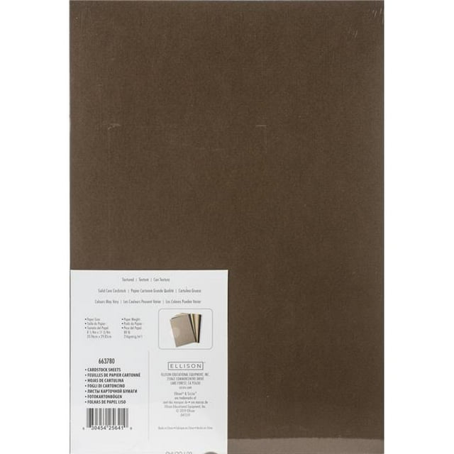Sizzix Textured Cardstock Sheets A4 60/Pkg-Assorted Colors-Neutrals - S663780