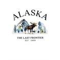 thumbnail image 2 of Women's Casual Elk & Snow Mountain Graphic Tee - Comfy Crew Neck Short Sleeve T-Shirt, Perfect for Summer, 2 of 6