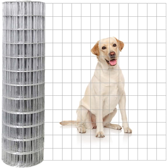 5'×50' Welded Wire Mesh, Chicken Wire Fencing, Garden Border Fencing Roll Metal Wire Mesh for Yard Vegetable Plant Protection Poultry Netting