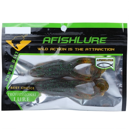 YAHHU Frog Shape Fish Bait Soft Lifelike Fishing Lures 5.9 inches / 150 mm 1.09 oz / 31 g 2 Pieces Dark Green - Perfect for Bass Fishing Trips