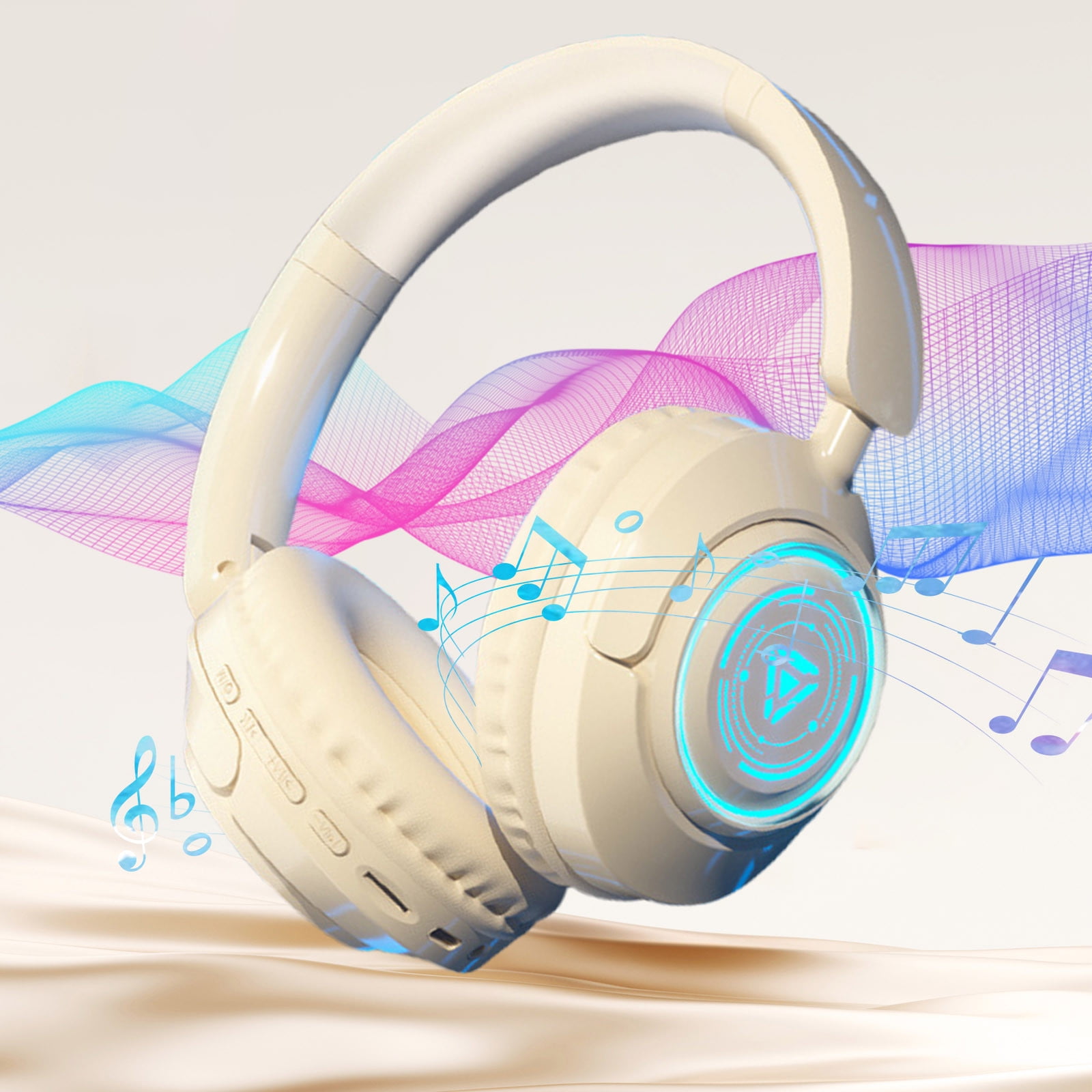 Ywbawe Bluetooth Over Ear Headphones Wireless Earbuds 5.1 Noise Cancelling Lightweight Foldable Travel Hi-Fi Stereo Deep Bass Phone Laptop Game Music