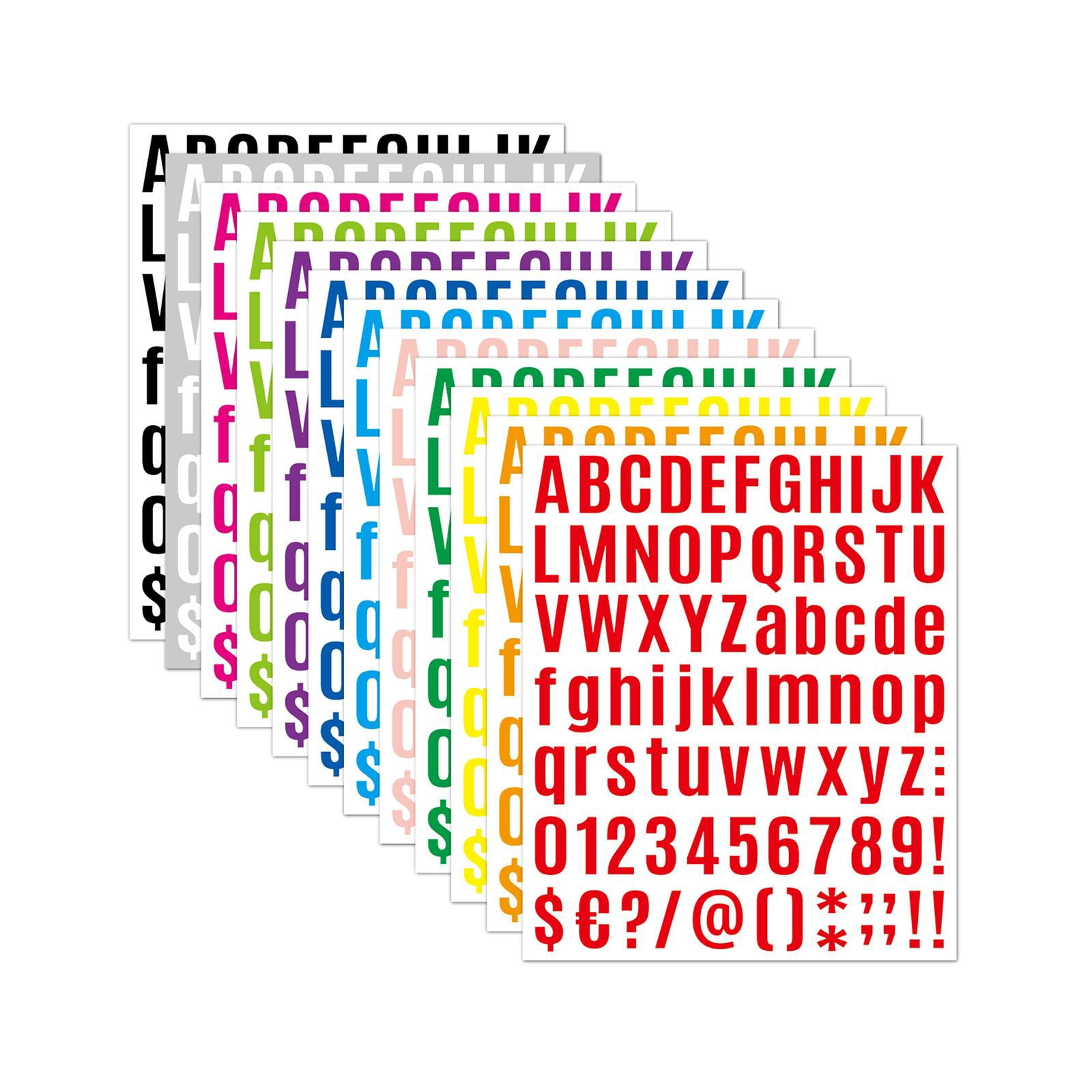 AVERZELLA 2500 Piezas De 12 Hojas De Calcomanías De Letras Pequeñas De 1/2 Pulgada, Mini