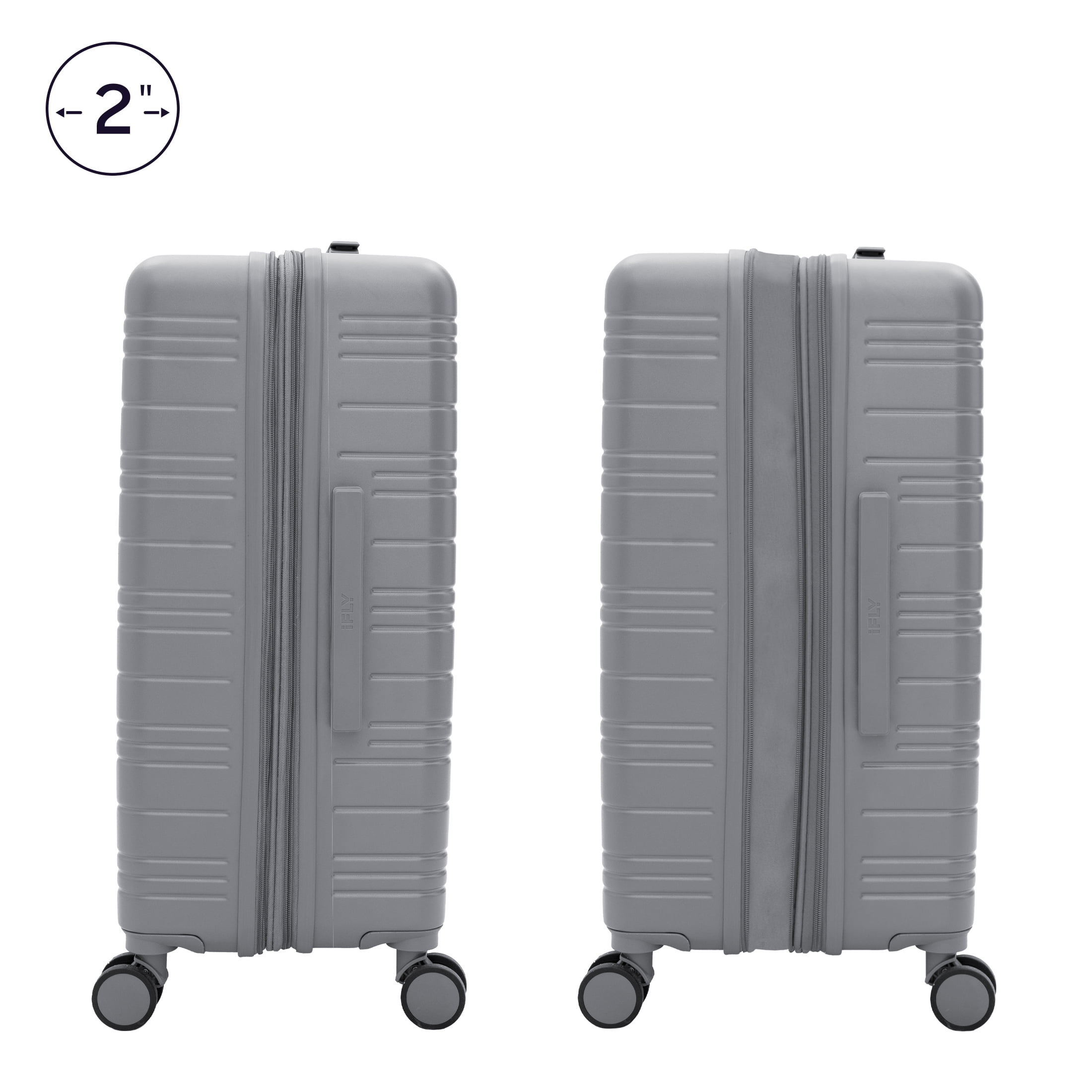 iFLY Take Off 28" Expandable Hardside Spinner Large Checked Luggage, Gray