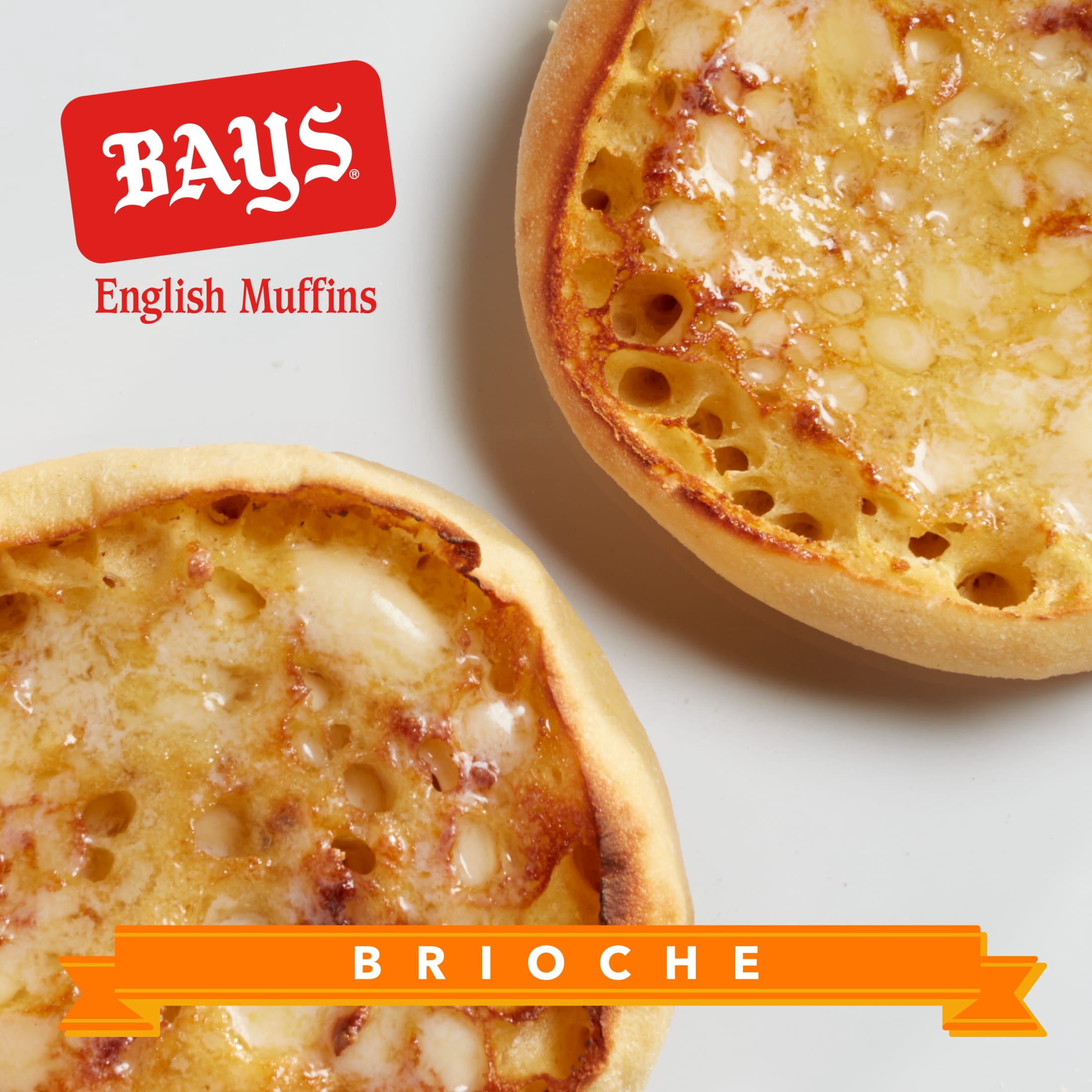 Bays Brioche English Muffins, 6 count, Butter Pre-sliced English Muffins, 12 oz Tray