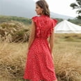 thumbnail image 3 of Vestido HUOGUO, casual, manga mariposa, volantes, chifón, para mujer, 3 of 5