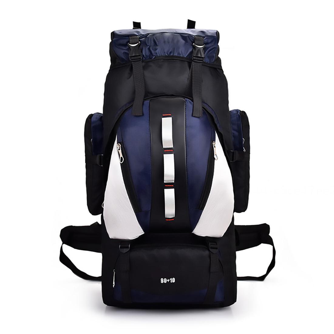 Backpack - 90L Hiking Backpack Waterproof Internal Frame Backpack Large Hiking Mountaineering Backpack, Free Rain Cover for Men and Women Outdoors.Dark Blue - image 1 of 9