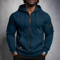 thumbnail image 5 of Hoodies for Men Zip Up Sweatshirt, Drawstring Hood Pockets Athletic Jacket, Casual Fall Winter Tops, 5 of 7