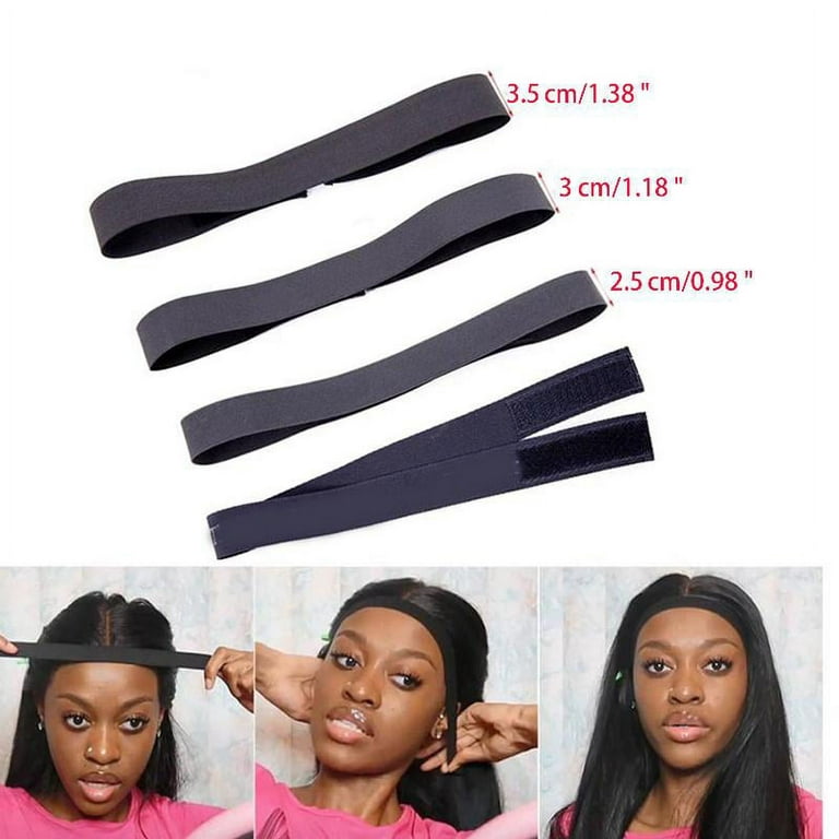 1Pc Hair Elastic Band for Wigs with Magic Tape Headband Edge Laying Scarf  Edges Wraps Fixed Lace Wigs Elastic Headband