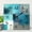 Modern Vintage Style22, variant on Wooden Wall Clock Silent Non-Ticking, Green Blue Grey Teal Abstract Painting Gray Square Rustic Coastal Wall Clocks Decor for Home Kitchen Living Room Office, Battery Operated(10 Inch)