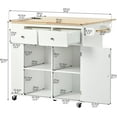 thumbnail image 7 of JESTOP Kitchen Island Cart with Power Outlet, Wood Drop-Leaf Top and Wine Rack, Rolling Mobile Kitchen Island on 5 Wheels with Adjustable Shelves, Storage Cabinet, and Drawers, 39.8 Inch Width, 7 of 7