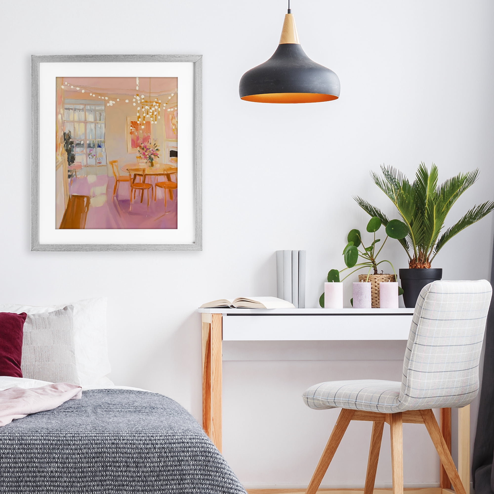 Stupell Industries Warm & Inviting Dining Room Gray Framed Print Under Glass, design by The Prints Vibe