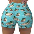 thumbnail image 2 of Fotbe Mallard Ducks Swimming In The Lake Shorts Sin Costuras – Shorts Deportivos de Cintura Alta para Mujer, Elásticos para Gimnasio, Yoga, Running o Ciclismo-Medium, 2 of 8
