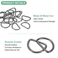 thumbnail image 2 of Uxcell 10-Pack Hebillas en D, Anillo en D de Hierro No Soldado de 1-1/2 Pulgadas para Bolsos/Delantales/Cinturones/Collares para Mascotas, Hardware de Anillo en D Semicircular [Negro Gris], 2 of 6