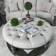 thumbnail image 3 of Furniture of America Tanenbaum Tufted Coffee Ottoman, Gray, 3 of 5
