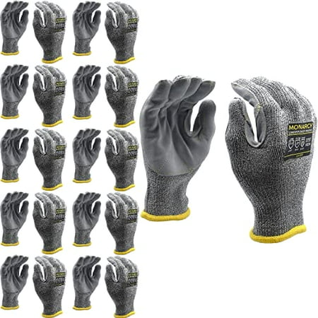 

10-Pack of Cordova 3757M Monarch-Leather: 10-Gauge Work Gloves Gray High Performance Shell Leather Palm Reinforced Thumb Crotch ANSI Cut Level A4 Medium