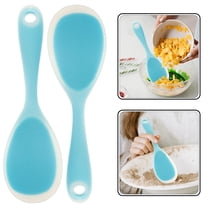 Milisten Kitchen Accessory Spatula Rice Spoons Silicone Transparent Blue 2Pcs for Cooking