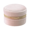 thumbnail image 1 of Caja de almacenamiento de joyas, estuche de viaje, viaje pequeño de viaje con espejo, mini organizador de terciopelo portátil, joyero para collar rosa, 1 of 8