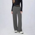 thumbnail image 3 of VBVC No Boundarie Women's Stretchy Yoga Sweatpants,Business UPF50+ Pants For Women,Ladies Striped Waist Trousers with Pockets,Gray,S-2XL, 3 of 10