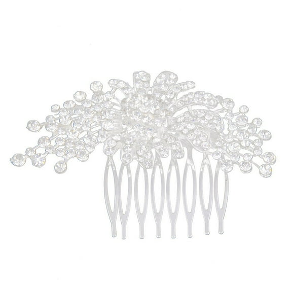 WHAMVOX Rhinestone Hair Comb Fashion Hair Accessories Delicate Hair Comb Bride Silver