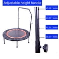 thumbnail image 3 of Foldable Fitness Trampoline with Adjustable Handrail, Mini Exercise Trampoline for Adults and Kids, Indoor Outdoor Rebound Trampoline with Safety Pad, Max Load 300lbs, 3 of 7