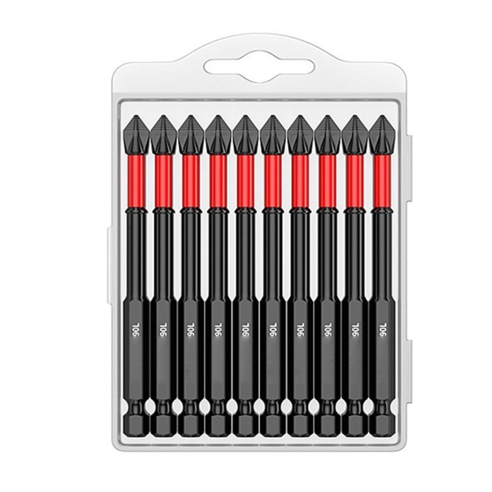 10Pcs Ph2 Magnetic Screwdriver Bit Set Anti-Slip Long Driver Drill Bits 1/4Inch Hex Shank Quick Change For Manual Screwdrivers 65Mm Fangkenuo