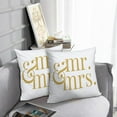 thumbnail image 6 of LALILO Throw Pillow Covers Sign Graphic Mr And Mrs And Mrs Gold Cushion Cover 18" x 18", 2 Pack, 6 of 6