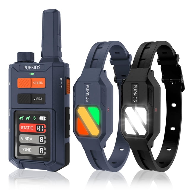 Collar de Adiestramiento para Perros PUPKIDS para 2 Perros de 9 a 64 kg con Alcance de 1300 m