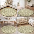 thumbnail image 4 of Round Area Rugs 3.3Ft, Yellow Leaves Non-Slip Washable Circle Rugs Carpet, Farmhouse Pastoral Aesthetic Plants Indoor Outdoor Rug Floor Mats Throw Runner for Bedroom Living Room Bathroom, 4 of 8
