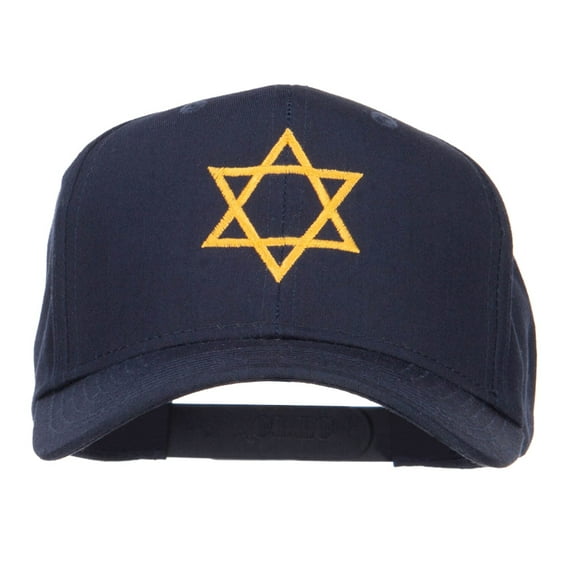 Star of David Embroidered Cotton Twill Cap - Navy OSFM