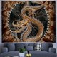 thumbnail image 2 of Tapiz de dragón de fantasía, película de dibujos animados, dragón psicodélico bohemio, arte antiguo, colgante de pared, felpa corta, sala de estar, dormitorio, impresión digital, 2 of 5