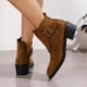 thumbnail image 3 of NECHOLOGY Botas Mujer Adulto Femenino Zapatos Botines para mujer Botas de tobillo de diseñador de moda para mujer Botas casuales de tacón bajo grueso (Brown, 7.5), 3 of 7
