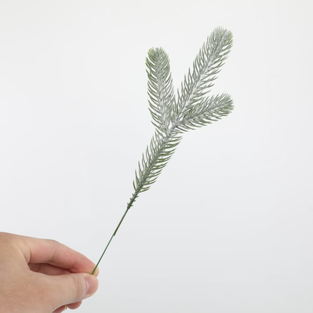 Xiao Hua 24 ramas de agujas de pino artificiales de 23 cm, plantas verdes, agujas de pino, adornos navideños