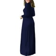 thumbnail image 4 of Avamo Women Long Sleeve Maxi Dress Strap Evening Party Maxi Dress Boho Solid Wrap Tunic Long Sundress Summer Flowing Party Sundress for Ladies Lounge Wear, 4 of 4