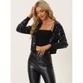 thumbnail image 2 of Disfraz de navidad Top de lentejuelas para mujer, manga larga, brillante, brillante, para fiesta, chaqueta de bombardero Negro S, 2 of 6