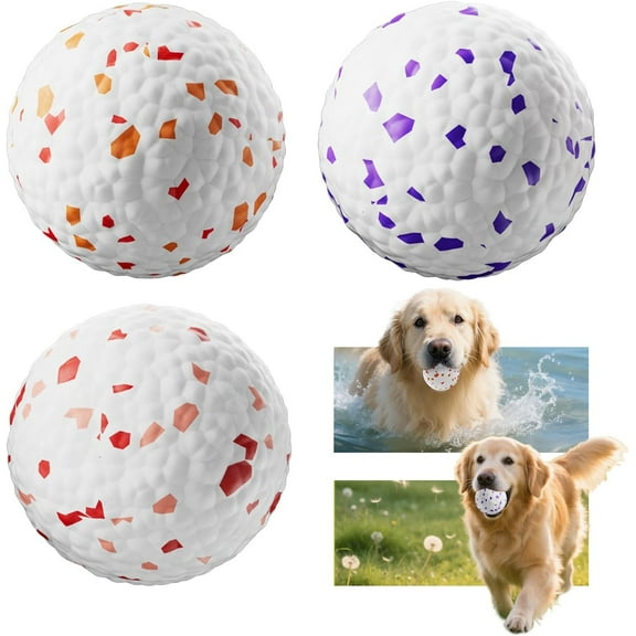Dog Balls 3 Pack - Interactive Tennis Balls Alternative for Aggressive Chewers, Indestructible Chew Toys for Puppy Teething, Keep Dogs Busy, Suit for Large Medium Small Breed