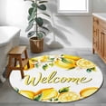 thumbnail image 3 of Round Rug 4Ft Washable Non-Slip, Yellow Lemons Circle Area Rugs for Living Room Bedroom, Summer Fruits Leaves Pastoral Botanical Indoor Floor Mats Carpet Runner for Home Decor Aesthetic, 3 of 8
