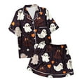 thumbnail image 6 of Halloween Pajamas 2 Pcs Silk Satin Soft Sleepwear Outfits Halloween Button Down Womens Short Sets Lounge Wear For Women Sleep Sets For Women, 6 of 6
