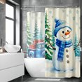 thumbnail image 2 of Gelasgo Winter Snowman Blue Truck Shower Curtain Polyester Fabric Waterproof Bathroom Curtains 72x72 Inch Christmas Pine Tree Decor, 2 of 5